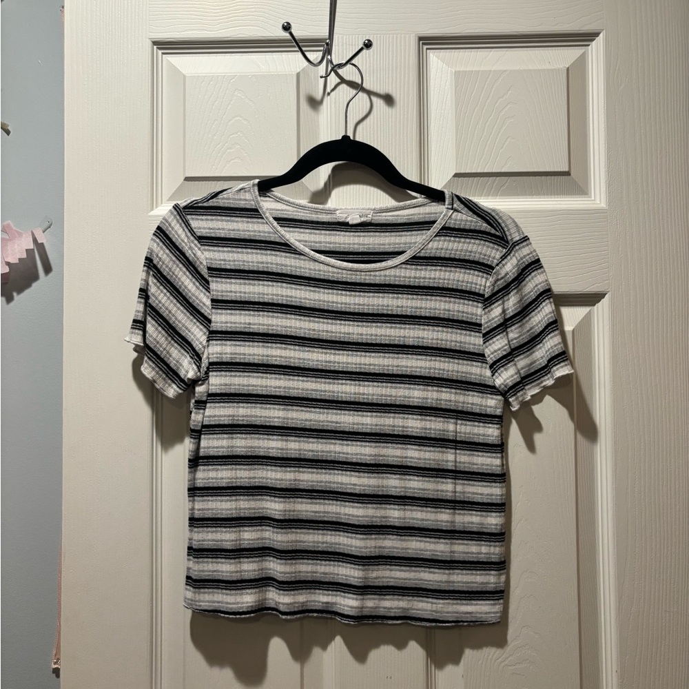 Striped Black and White Women's Top